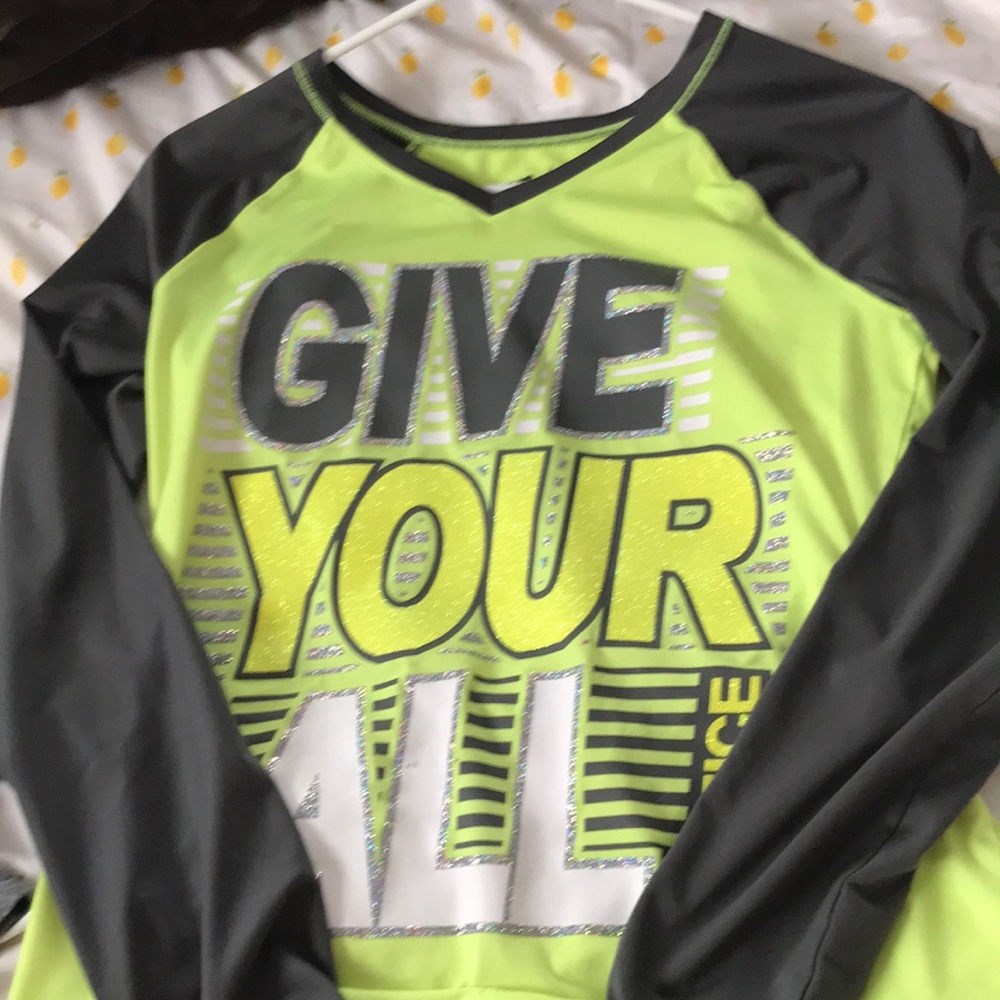 Justice  yellow And gray long sleeve tee